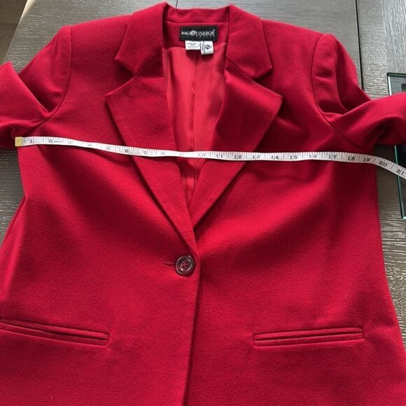 Sag Harbor Women’s Size 6 PETITE Red 100% Pure New Wool Blazer Formal Coat EUC - Picture 6 of 12